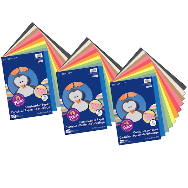 Art Street Construction Paper, 10 Colors, 12x18in, PK300